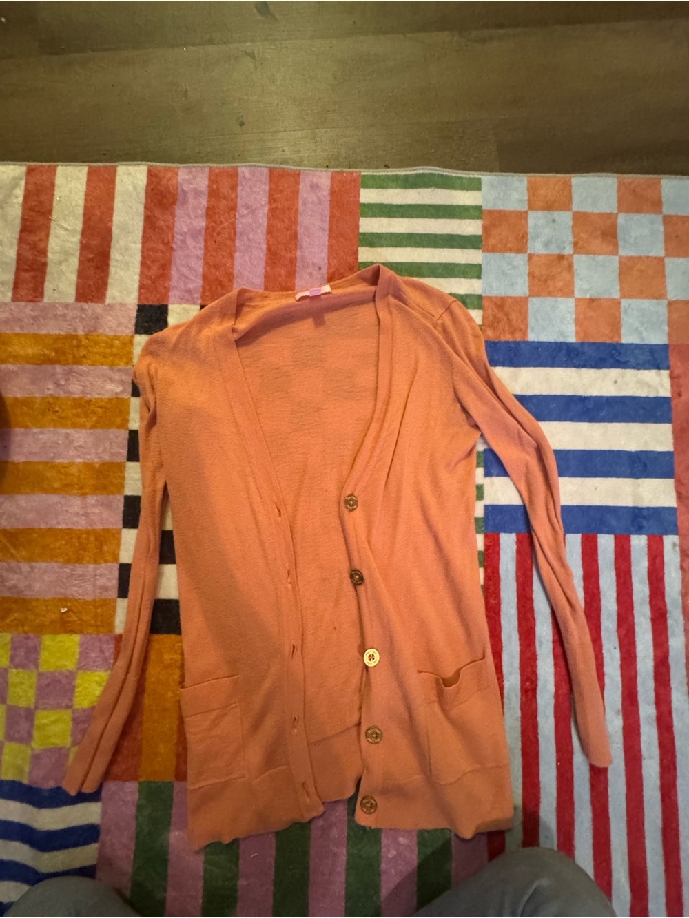 Lilly Pulitzer Coral Button-Front Cardigan